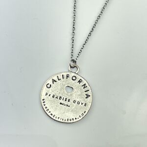 ~ Brandy Melville Necklace "California Malibu, Paradise Cove" Silver Heart Round